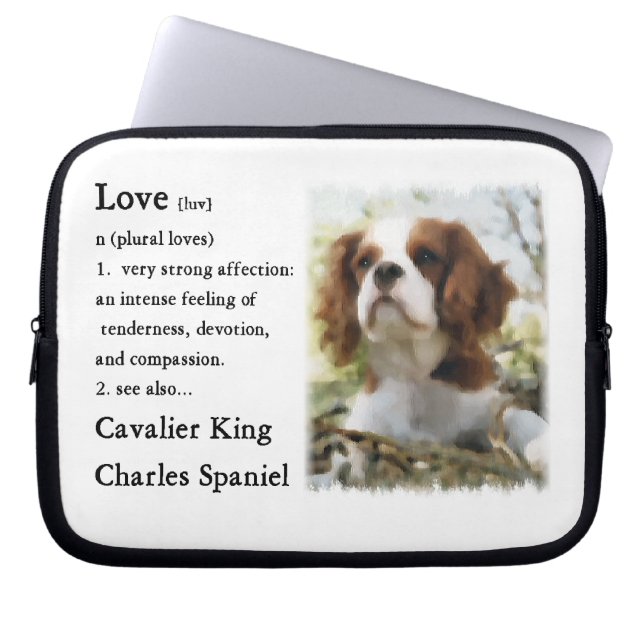 Cavalier King Charles Spaniel Art Love Laptop Sleeve (Voorkant)