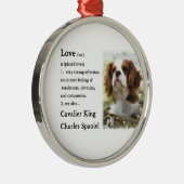 Cavalier King Charles Spaniel Art Love Metalen Ornament (Rechts)