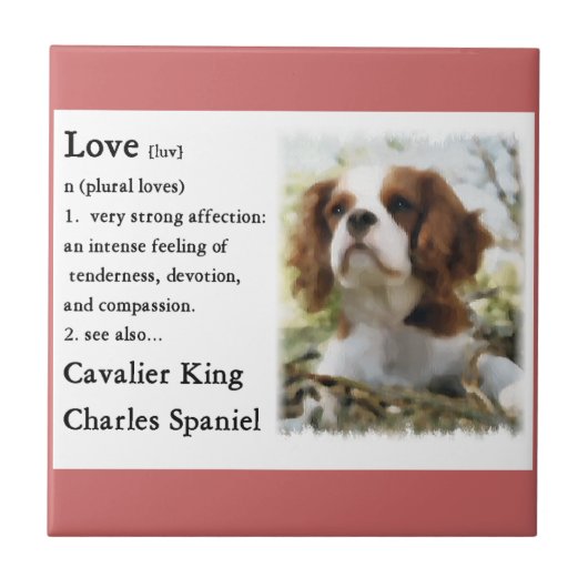 Cavalier King Charles Spaniel Art Love Tegeltje (Voorkant)