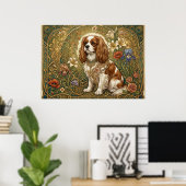 Cavalier King Charles Spaniel Art Nouveau Poster | (Thuiskantoor)