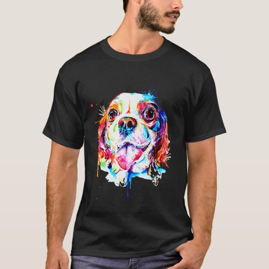 Cavalier King Charles Spaniel Artistic Funny Birth T-shirt (Voorkant)