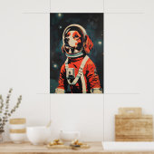 Cavalier King Charles Spaniel Astronaut Poster (Keuken)