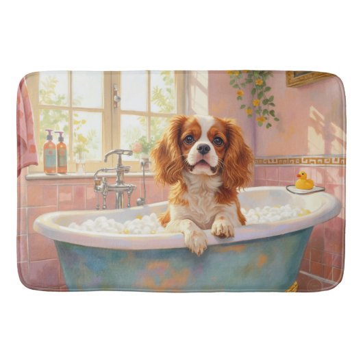 Cavalier King Charles Spaniel badtijd Elegante Ba Badmat (Voorkant)