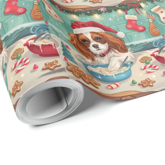 Cavalier King Charles Spaniel Bakken Kerstmis Cadeaupapier (Rol Hoek)