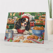 Cavalier King Charles Spaniel Bakken Kerstmis Kaart (Voorkant)