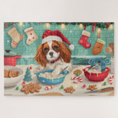Cavalier King Charles Spaniel Bakken Kerstmis Legpuzzel (Horizontaal)