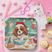 Cavalier King Charles Spaniel Bakken Kerstmis Papieren Bordje (Feest)