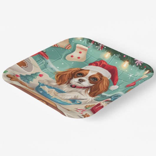 Cavalier King Charles Spaniel Bakken Kerstmis Papieren Bordje (Gebogen)