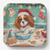 Cavalier King Charles Spaniel Bakken Kerstmis Papieren Bordje (Voorkant)