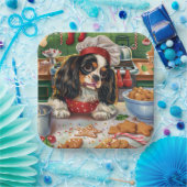 Cavalier King Charles Spaniel Bakken Kerstmis Papieren Bordje (Feest)