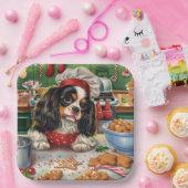 Cavalier King Charles Spaniel Bakken Kerstmis Papieren Bordje (Feest)