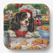 Cavalier King Charles Spaniel Bakken Kerstmis Papieren Bordje (Voorkant)