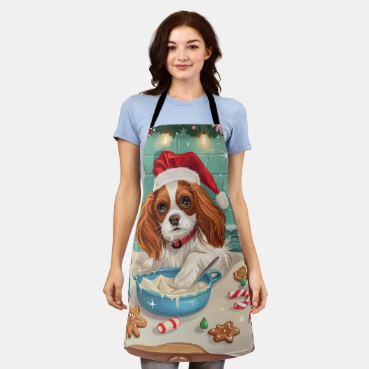 Cavalier King Charles Spaniel Bakken Kerstmis Schort (Gedragen)