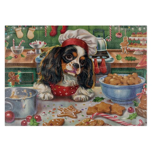 Cavalier King Charles Spaniel Bakken Kerstmis Snijplank (Voorkant)