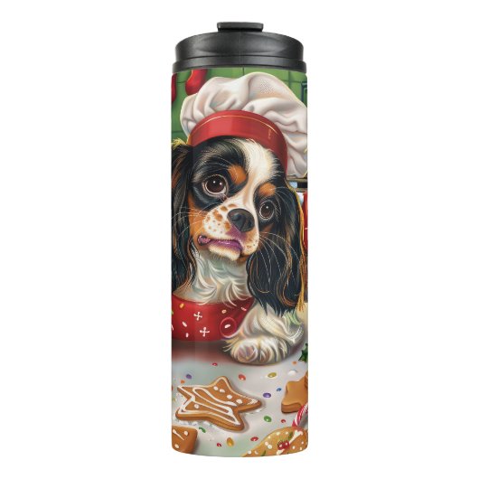 Cavalier King Charles Spaniel Bakken Kerstmis Thermosbeker (Voorkant)