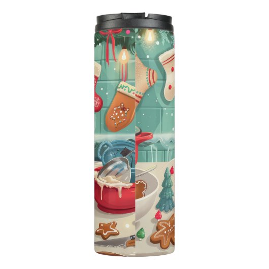 Cavalier King Charles Spaniel Bakken Kerstmis Thermosbeker (Achterkant)