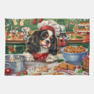 Cavalier King Charles Spaniel bakt Kerstmis Theedoek