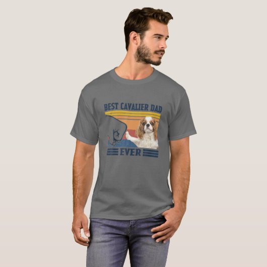 Cavalier King Charles Spaniel Best Cavalier Dad ev T-shirt (Voorkant volledig)
