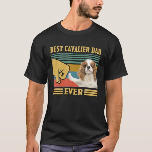 Cavalier King Charles Spaniel Best Dog Dad over Vi T-shirt (Voorkant)