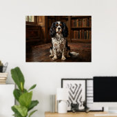 Cavalier King Charles Spaniel Bibliotheek Portret Poster (Thuiskantoor)