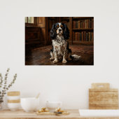 Cavalier King Charles Spaniel Bibliotheek Portret Poster (Keuken)