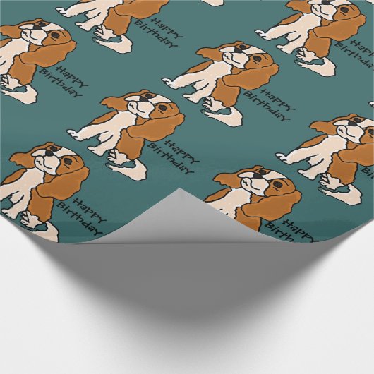 Cavalier King Charles Spaniel Birthday Gift Wrap Cadeaupapier (Hoek)