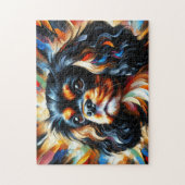 Cavalier King Charles Spaniel Black and Tan Kunst Legpuzzel (Verticaal)