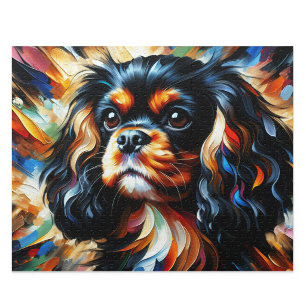 Cavalier King Charles Spaniel Black and Tan Kunst Legpuzzel