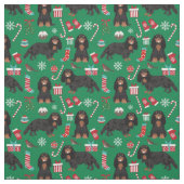 Cavalier King Charles Spaniel Black en tan xmas Stof (Swatch)