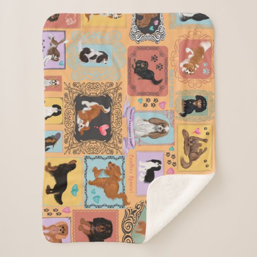 Cavalier King Charles Spaniel Blanket Sherpa Deken (Voorkant)