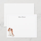 Cavalier King Charles Spaniel Blauwe Rand Notitiekaartje (Voorkant / Achterkant)