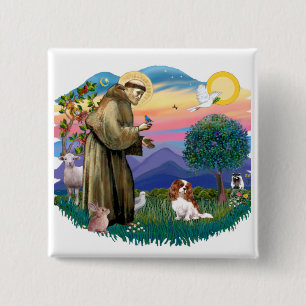 Cavalier King Charles Spaniel (Blenheim #2) Vierkante Button 5,1 Cm