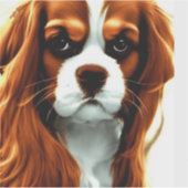 Cavalier King Charles Spaniel Blenheim Anime Sticker (Voorkant)
