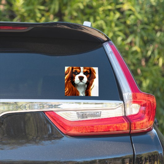Cavalier King Charles Spaniel Blenheim Anime Sticker (Auto Zijkant)