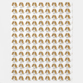 cavalier king charles spaniel blenheim cartoon fleece deken (Voorkant)