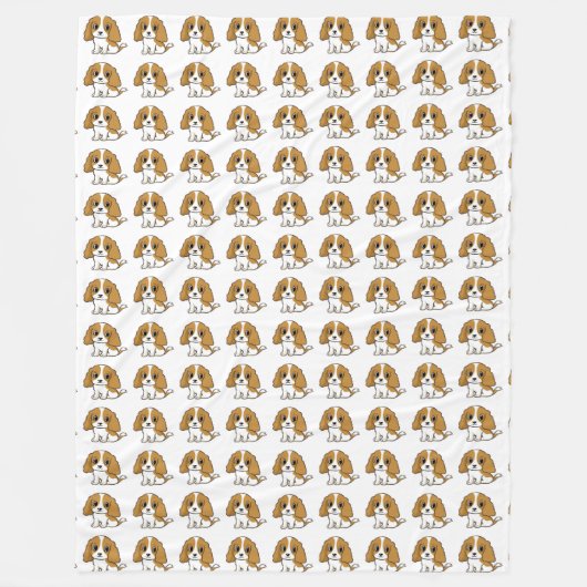 cavalier king charles spaniel blenheim cartoon fleece deken (Voorkant)