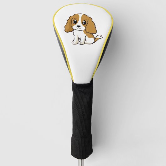 cavalier king charles spaniel blenheim cartoon golfheadcover (Voorkant)