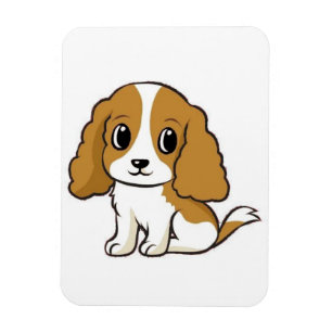 cavalier king charles spaniel blenheim cartoon magneet