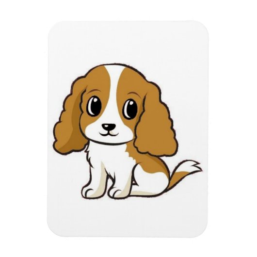cavalier king charles spaniel blenheim cartoon magneet (Verticaal)