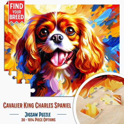Cavalier King Charles Spaniel Blenheim Dog Acrylic Legpuzzel