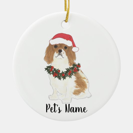 Cavalier King Charles Spaniel (Blenheim) Keramisch Ornament (Voorkant)