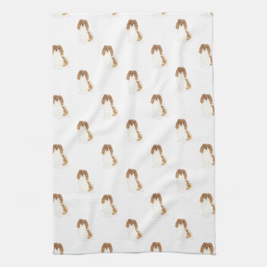 Cavalier King Charles Spaniel (Blenheim) Theedoek (Verticaal)