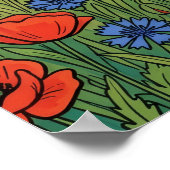 Cavalier King Charles Spaniel Bloemenweide Po Poster (Hoek)