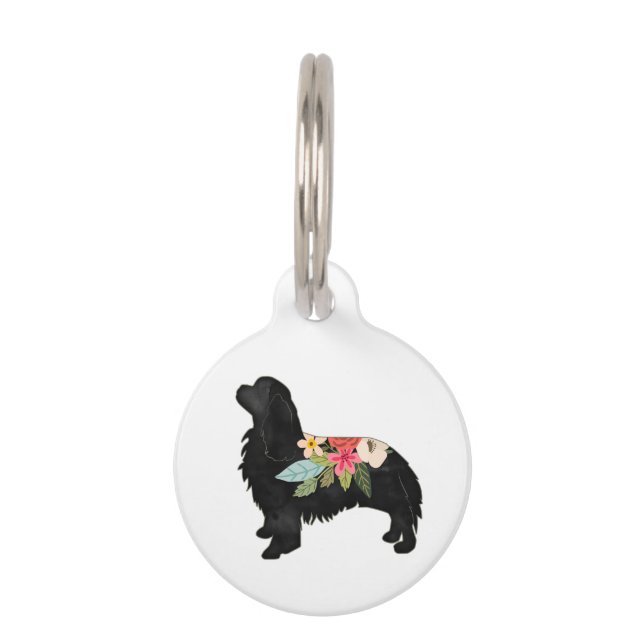 Cavalier King Charles Spaniel Boheemse Bloemen Huisdierpenning (Voorkant)