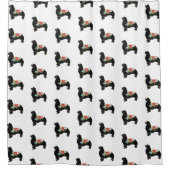 Cavalier King Charles Spaniel Bohemian Floral Douchegordijn (Voorkant)