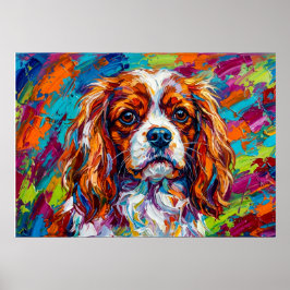 Cavalier King Charles Spaniel Bold Pop Art Poster 