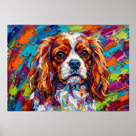 Cavalier King Charles Spaniel Bold Pop Art Poster (Voorkant)