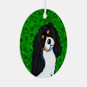 Cavalier King Charles Spaniel Button Metalen Ornament (Voorkant Rechts)