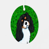 Cavalier King Charles Spaniel Button Metalen Ornament (Voorkant links)
