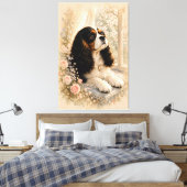 Cavalier King Charles Spaniel by the Window | Soft Canvas Afdruk (Insitu (Slaapkamer))